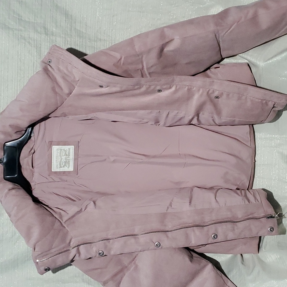 Ladies Levi Corded Corduroy Puffer Jacket - Pink - Picture 6 of 9